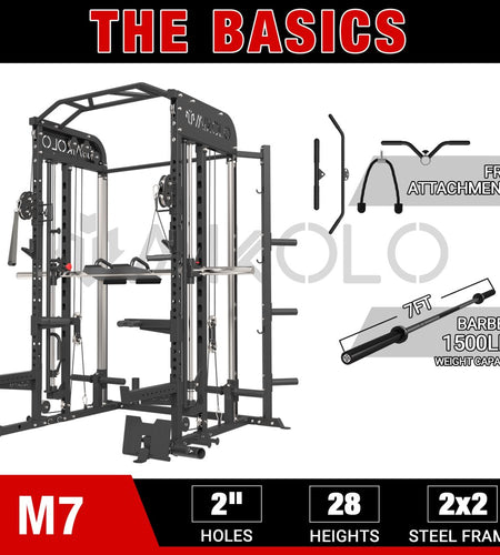 Smith Machine Home Gym, 2000Lbs Smith Rack with Cable Crossover and 800Lbs Weight Bench, Home Gym Equipment