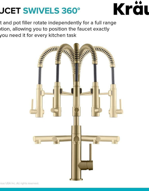 Load image into Gallery viewer, KPF-1603SFACBMB Artec Pro 2-Function Commercial Style Pre-Rinse Kitchen Faucet with Pot Filler, Spot Free Antique Champagne Bronze/Matte Black
