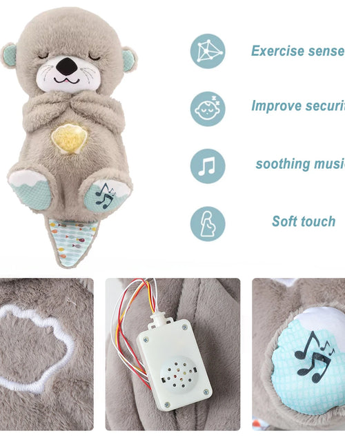 Load image into Gallery viewer, Breathing Otter Baby Sleep and Playmate Otter Musical Stuffed Plush Toy with Light Sound Newborn Sensory Comfortable Baby Gifts
