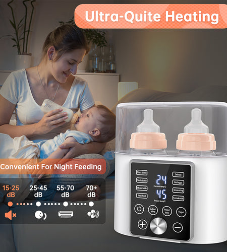 9-In-1 Bottle Warmer, Double Baby Fast Milk Warmer Babies Food Heater & Defrost