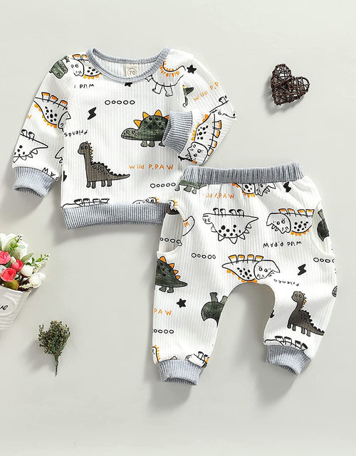 Load image into Gallery viewer, 0-24M Dinosaur Newborn Infant Baby Boy Clothes Set Long Sleeve Sweatshirts Tops Pants Outfits
