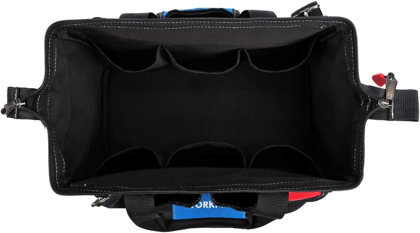 14-Inch Tool Bag, Multi-Pocket Tool Organizer with Adjustable Shoulder Strap