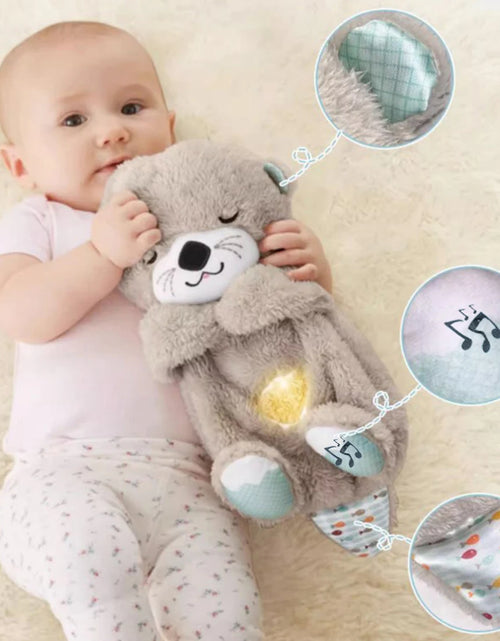 Load image into Gallery viewer, Breathing Otter Baby Sleep and Playmate Otter Musical Stuffed Plush Toy with Light Sound Newborn Sensory Comfortable Baby Gifts
