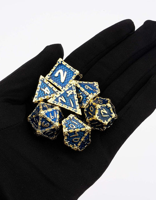 Load image into Gallery viewer, DND Dragon Scale Metal Polyhedral Dice Set D&amp;D RPG Suitable for Dungeons and Dragons Role Playing Games
