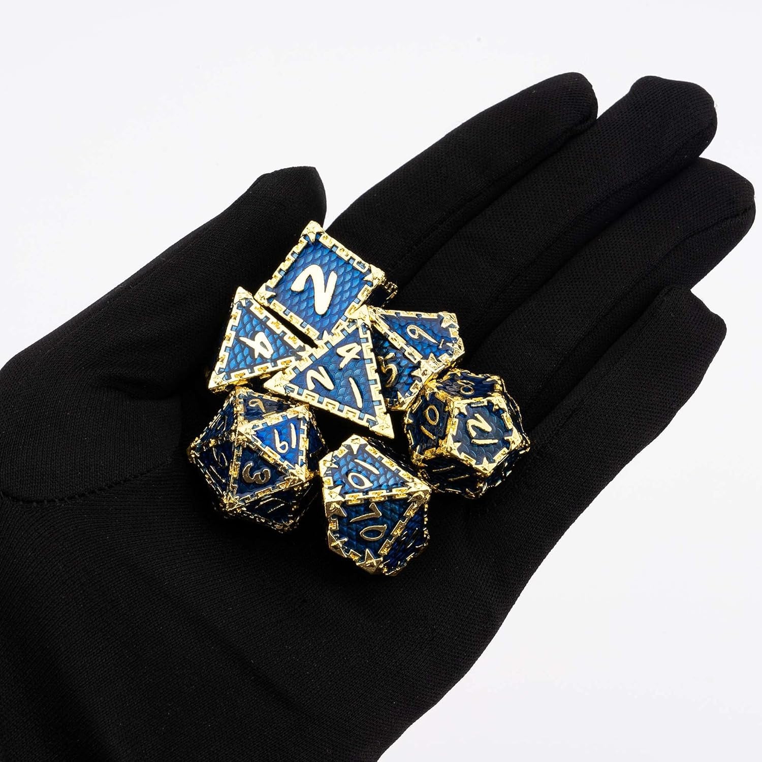 DND Dragon Scale Metal Polyhedral Dice Set D&D RPG Suitable for Dungeons and Dragons Role Playing Games