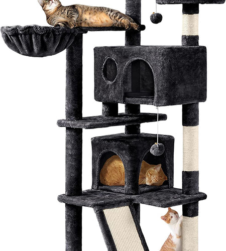 Multi-Level Cat Tree for Indoor Cats Cat Tree Tower for Large Cats with Sisal-Covered Scratching Posts, Condo, Stable Cat Tower, Cat Furniture Play Center for Indoor Cats Activity
