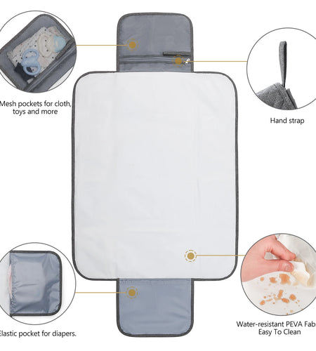 Portable Multifunction Foldable Waterproof Changing Pad Newborn Baby Diaper Changing Mat Changing Pads