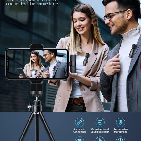 JOCEEY K9 Lavalier Wireless Microphone,Wireless Microphone,Live Microphone for IOS and Type-C Phone Microphone for Recordin