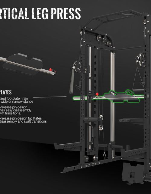 Load image into Gallery viewer, Smith Machine Home Gym, 2000Lbs Smith Rack with Cable Crossover and 800Lbs Weight Bench, Home Gym Equipment
