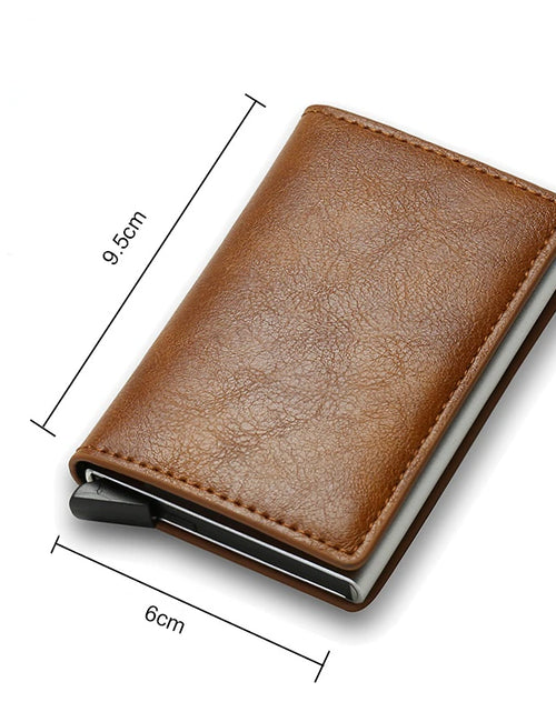 Load image into Gallery viewer, Carbon Fiber Card Holder Wallets Men RFID Black Magic Trifold Leather Slim Mini Wallet Small Money Bag Male Purses Wallet Women
