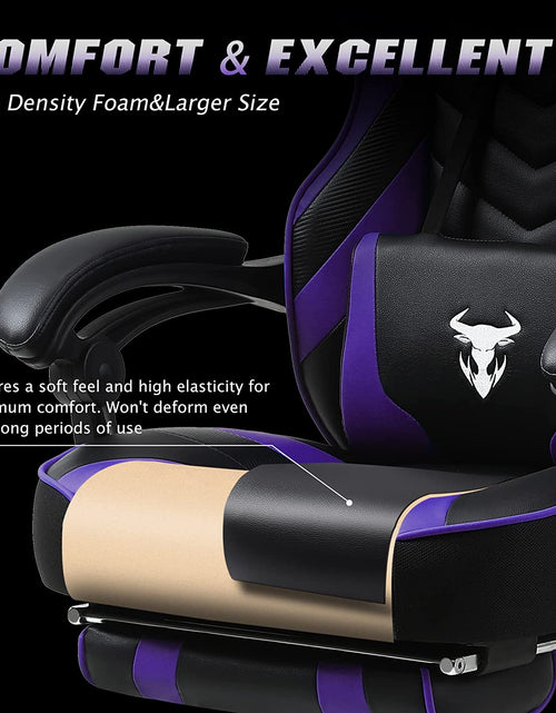 Load image into Gallery viewer, Purple Gaming Chair Reclining Computer Chair with Footrest High Back Gamer Chair with Massage Large Computer Gaming Chair Racing Style Chair for Gaming Big and Tall Gaming Chairs for Adult
