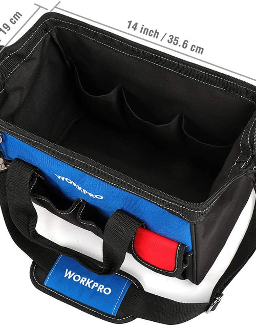 Load image into Gallery viewer, 14-Inch Tool Bag, Multi-Pocket Tool Organizer with Adjustable Shoulder Strap
