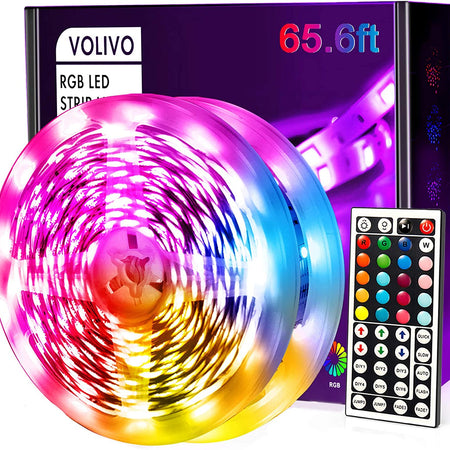 LED Strip Lights 65.6 FT, Led Lights for Bedroom,Color Changing with 44 Keys Remote for Room, Party, Home Decoration…