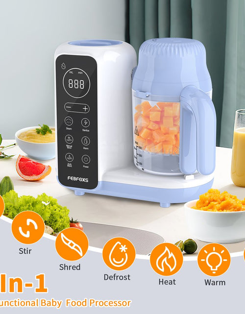 Load image into Gallery viewer, Baby Food Maker, Multi-Function Baby Food Processor, Steamer Puree Blender, Auto Cooking &amp; Grinding, Baby Food Warmer Mills Machine with Touch Screen Control, Blue
