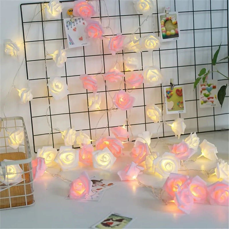 24 LED Rose Flower Tree Lights USB Table Lamp Fairy Night Light Party Christmas Wedding Bedroom Home Tabletop Decor Girls Gift