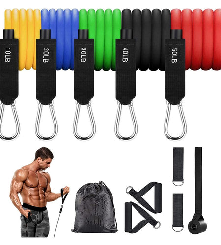 150Lbs Resistance Bands for Working Out, Exercise Bands, Workout Bands, Resistance Bands Set with Handles for Men Women , Weights for Strength Training Equipment at Home