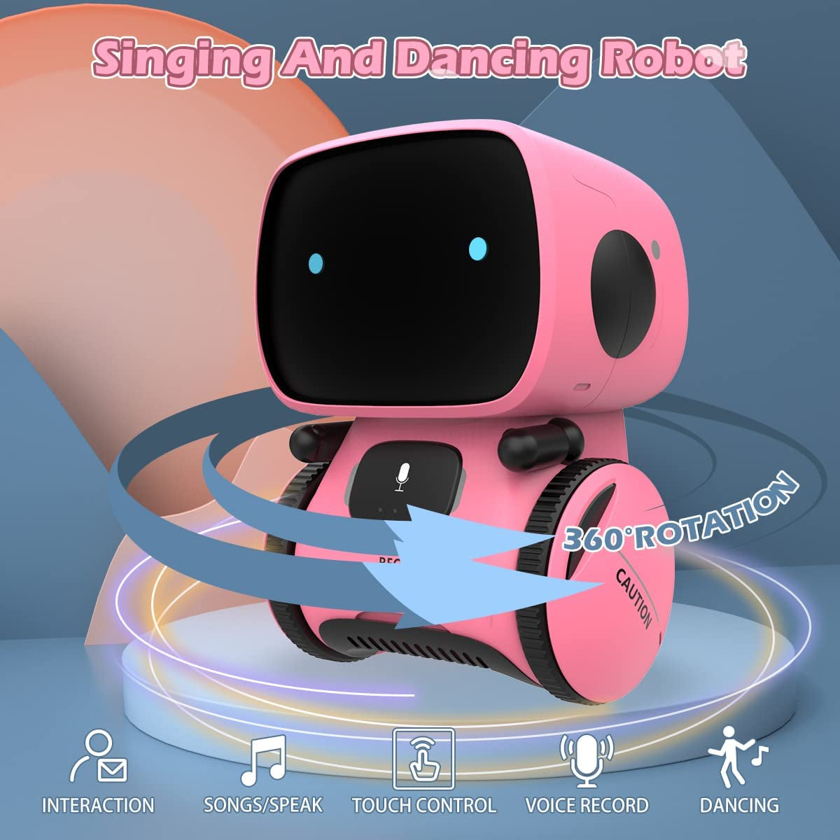 Robots for Girls 3-5, Interactive Smart Robotic with Touch Sensor, Voice Control, Speech Recognition, Singing, Dancing, Repeating and Recording, Birthday Gifts for 3+ Year Old Kids Boys Girls