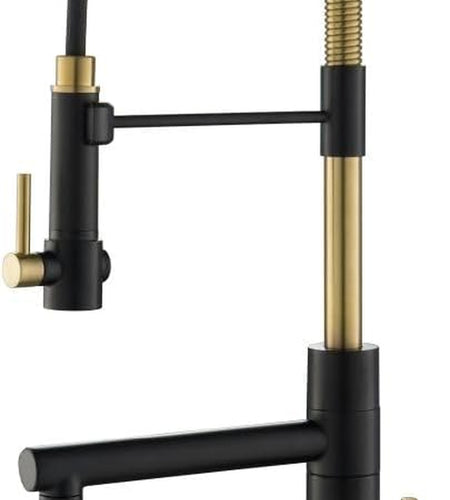 KPF-1603SFACBMB Artec Pro 2-Function Commercial Style Pre-Rinse Kitchen Faucet with Pot Filler, Spot Free Antique Champagne Bronze/Matte Black