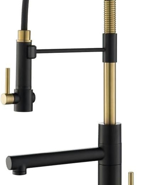 Load image into Gallery viewer, KPF-1603SFACBMB Artec Pro 2-Function Commercial Style Pre-Rinse Kitchen Faucet with Pot Filler, Spot Free Antique Champagne Bronze/Matte Black
