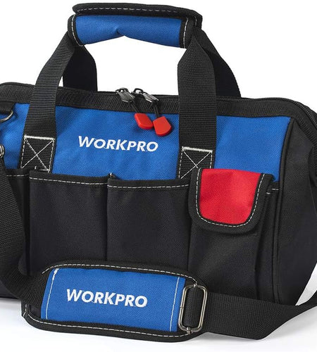 14-Inch Tool Bag, Multi-Pocket Tool Organizer with Adjustable Shoulder Strap