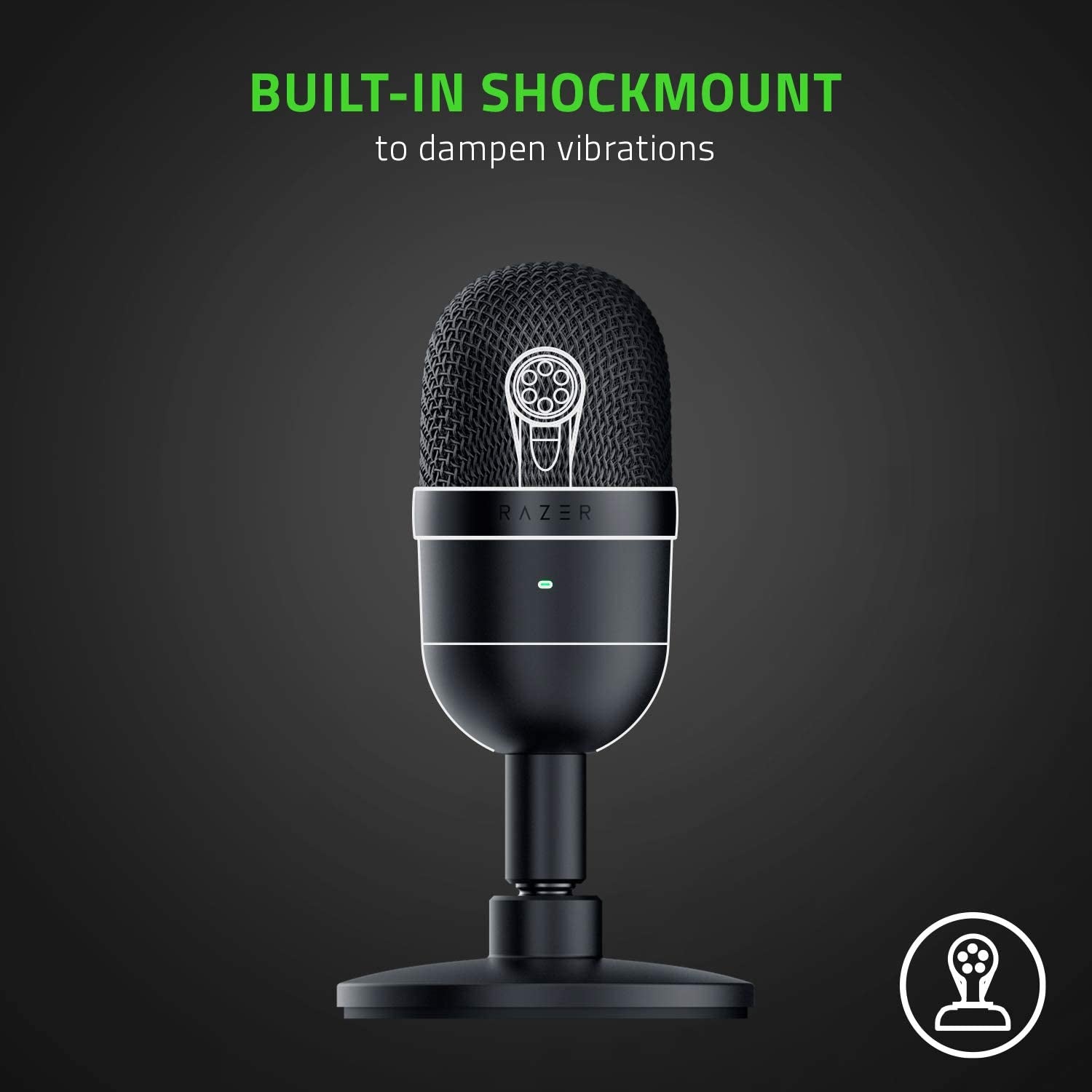 Seiren Mini USB Streaming Microphone: Precise Supercardioid Pickup Pattern - Professional Recording Quality - Ultra-Compact Build - Heavy-Duty Tilting Stand - Shock Resistant - Classic Black