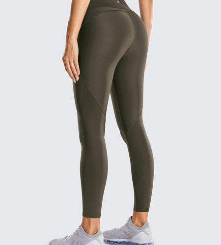 Women'S Hugged Feeling Compression Running Leggings 25 Inches - Non See-Through Thick Training Tights Workout Pants