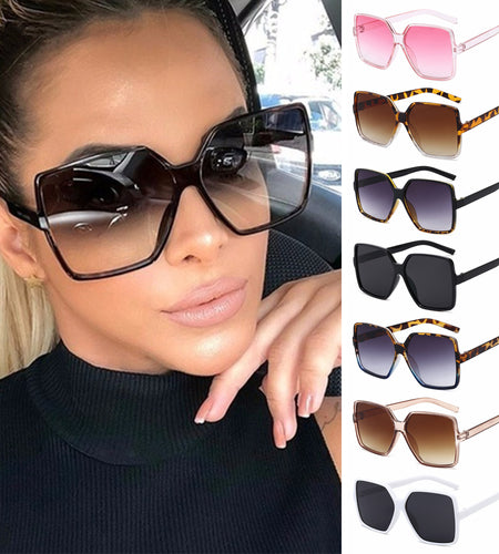 1 PC Car Motor Oversized Square Sunglasses for Women and Men UV Protection Eyeglasses Retro Big Frame Sun Glasses Fashion Shades