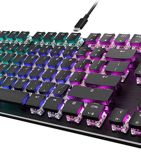 Vulcan TKL Mechanical PC Tactile Gaming Keyboard, Compact, Tenkeyless, Titan Switch Optical, RGB AIMO Lighting, Anodized Aluminum Top Plate, Detachable USB-C Cable, Low Profile Design, Black