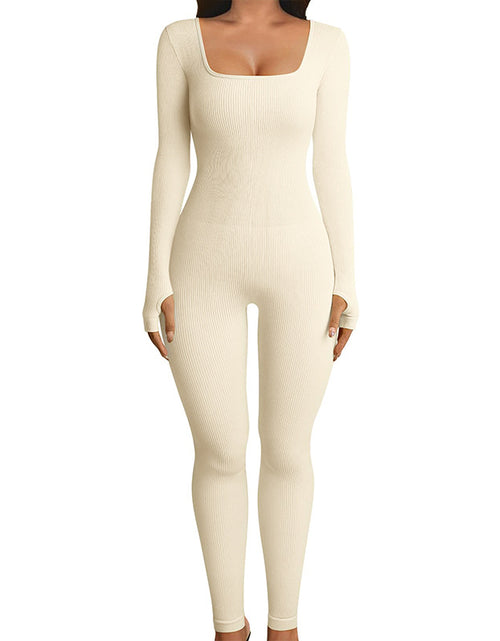 Load image into Gallery viewer, Seamless Jumpsuit Long Sleeve Shapewear Hip Lift Yoga Jumpsuit Sports Jumpsuit Bodysuits
