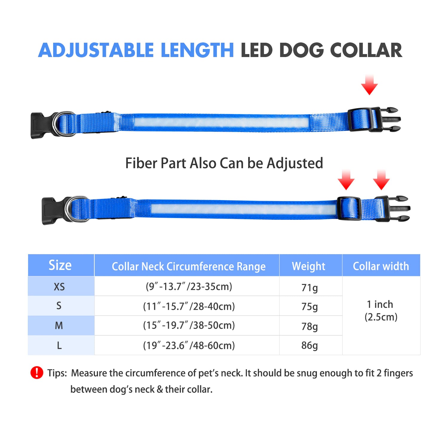 Dog Collar Luminous Pet Supplies Dog Collar Waterpoof Safety Collars Dropship